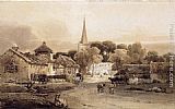 Village Street and Church Spire by Thomas Girtin